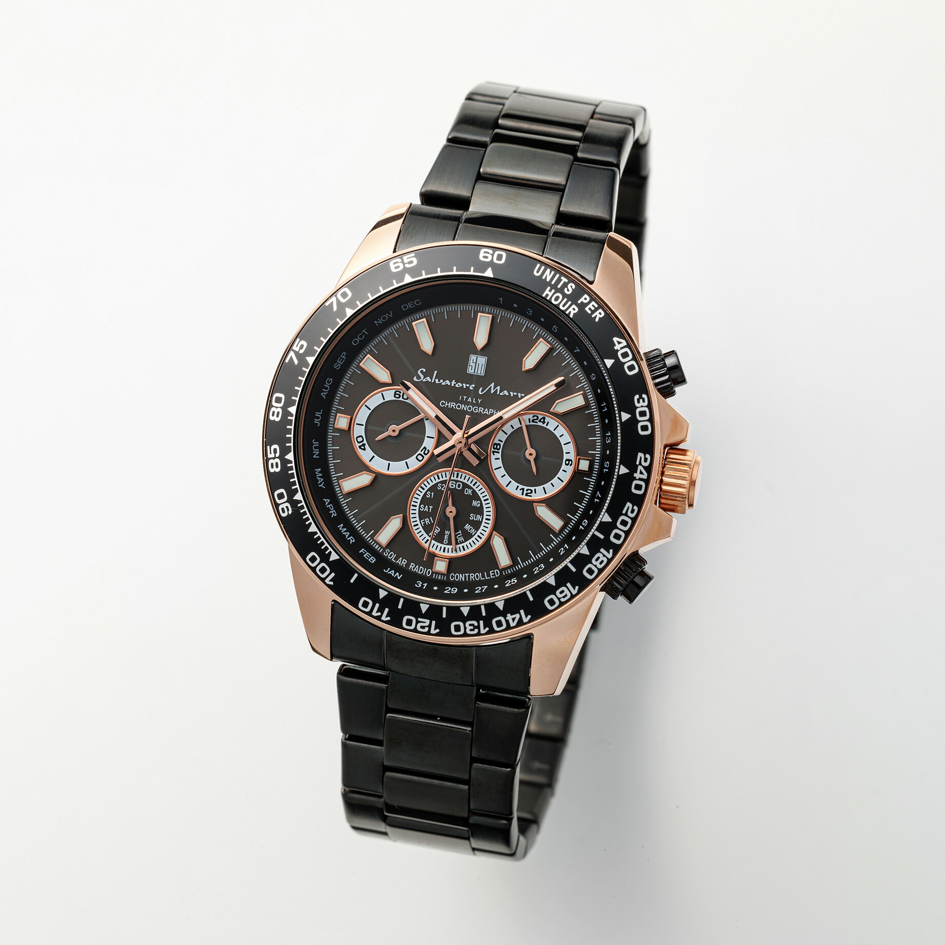 FRANCK MULLER - Salvatore Marra サルバトーレマーラ腕時計　電波ソーラークロノグラフウォッチ SM24108-PGBK ギフト