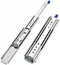 スライドレール 重量用 3段フル伸縮ロック式 引き出し レール(底引き対応)|幅76mm×長1000mm/1500mm|5万回耐久・9mm大型鋼球ベアリング・Q235冷延鋼・亜鉛メッキ|簡単インストール|DIY/工業用レール 左右1セット