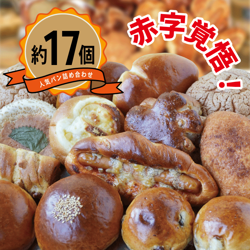 お得なパン詰め合わせ 約17個 赤字覚悟 ＜訳あり＞ 【送料無料】