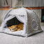 ペットベッド 犬 猫 ベッド ドーム 猫ハウス 猫テント ペットテント 通気性いい 洗える おしゃれ 冬 夏 ペットハウス クッション付き 通年 耐え噛み 取り外し可能 水洗い可能 柔らかい 猫用 犬用 ペットグッズ プレゼント WQ7UE