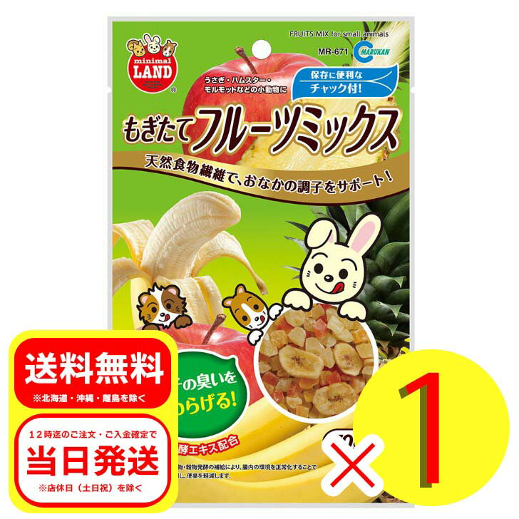 マルカン もぎたてフルーツMIX 70g 小動物 フード おやつ ウサギ 補助食品 リス ハムスター チンチラ MR-671