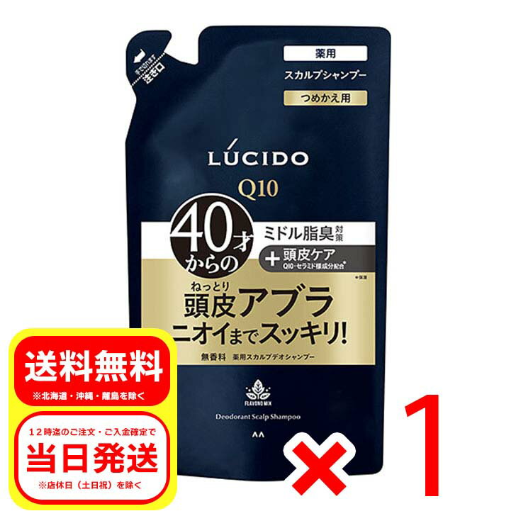 マンダム ルシード 薬用 スカルプ デオシャンプー つめかえ用 380ml 無香料 無着色 ノンシリコン ミドル脂臭対策