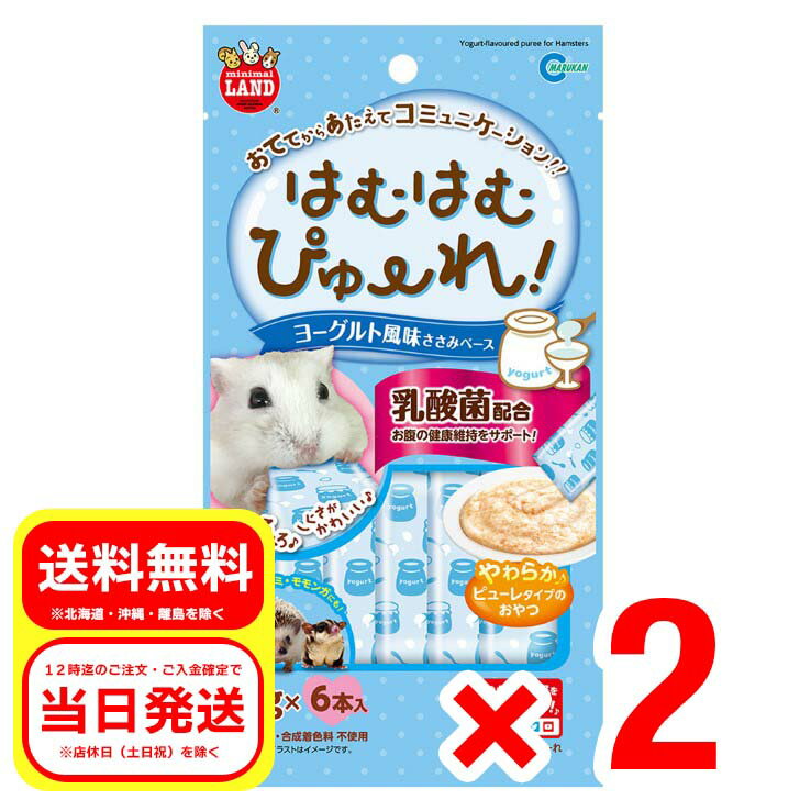 2個セット マルカン MR847はむはむぴゅーれヨーグルト風味6本 小動物 フード おやつ ハムスター 補助食品