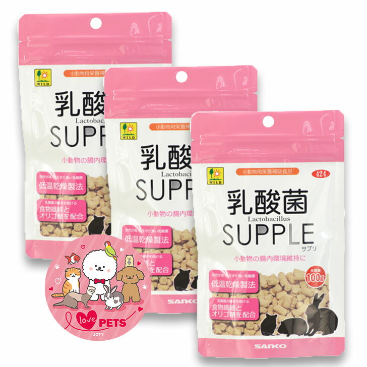 3個セット 三晃商会 SANKO 乳酸菌サプリ 大容量 100g 小動物用栄養補助食品 うさぎ ハムスター モルモ..