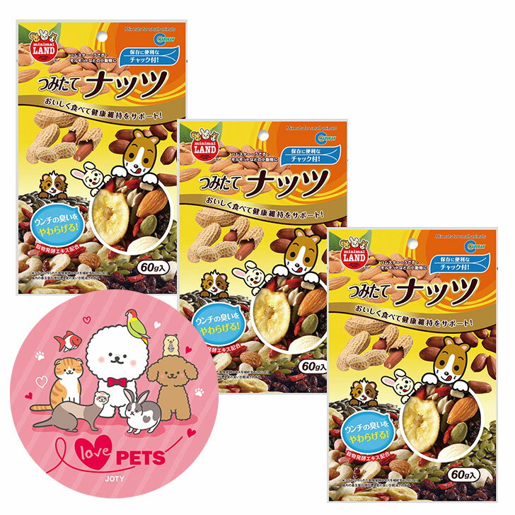 マルカン つみたてナッツ 60g×3個セット 小動物のおやつ うさぎ ハムスター モルモット MR-823