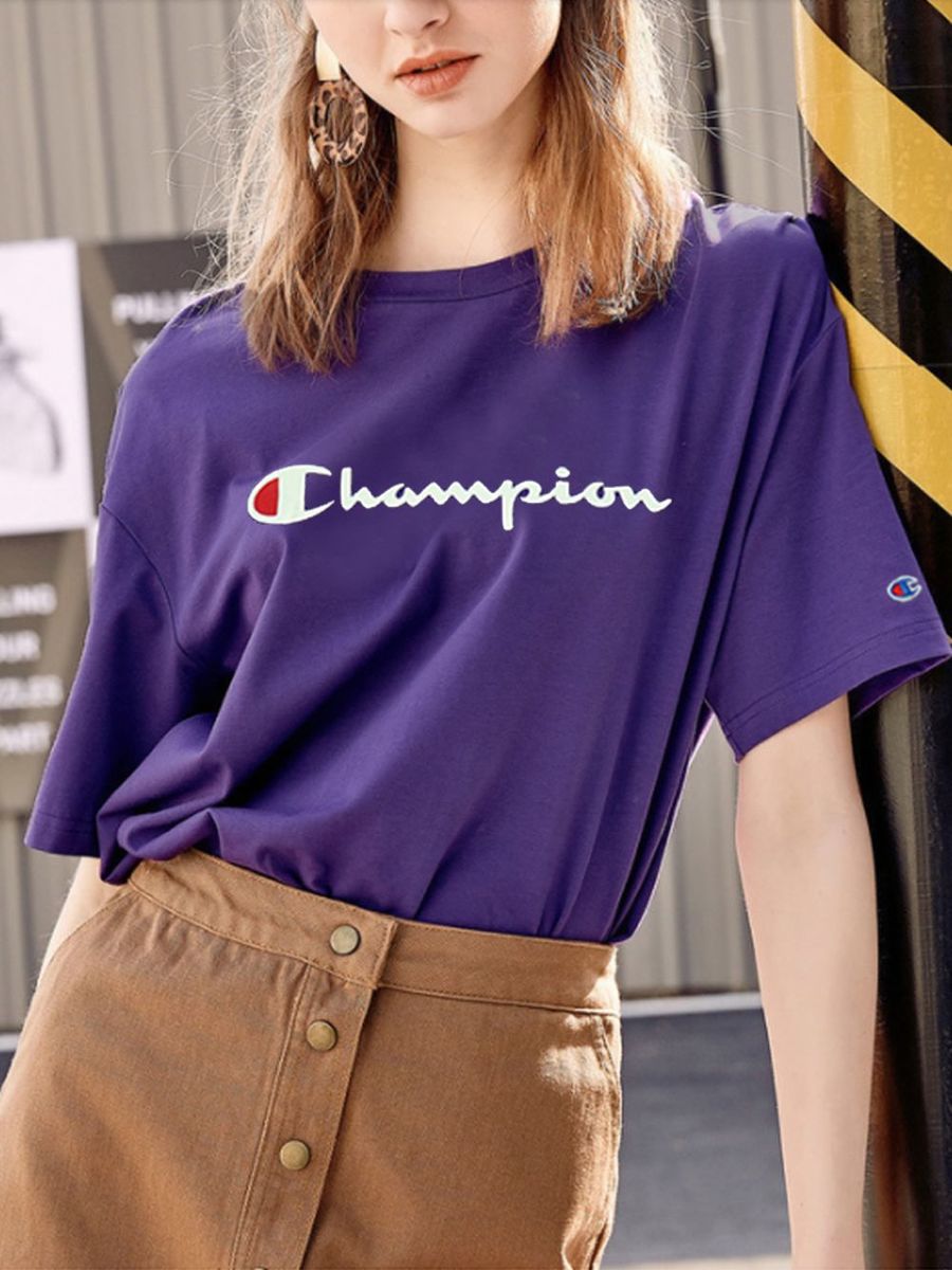 チャンピオン ペアTシャツ チャンピオン Tシャツ CHAMPION T-SHIRTS gt23h メンズ 大きいサイズ USAモデル ロゴ スクリプト半袖 レディース