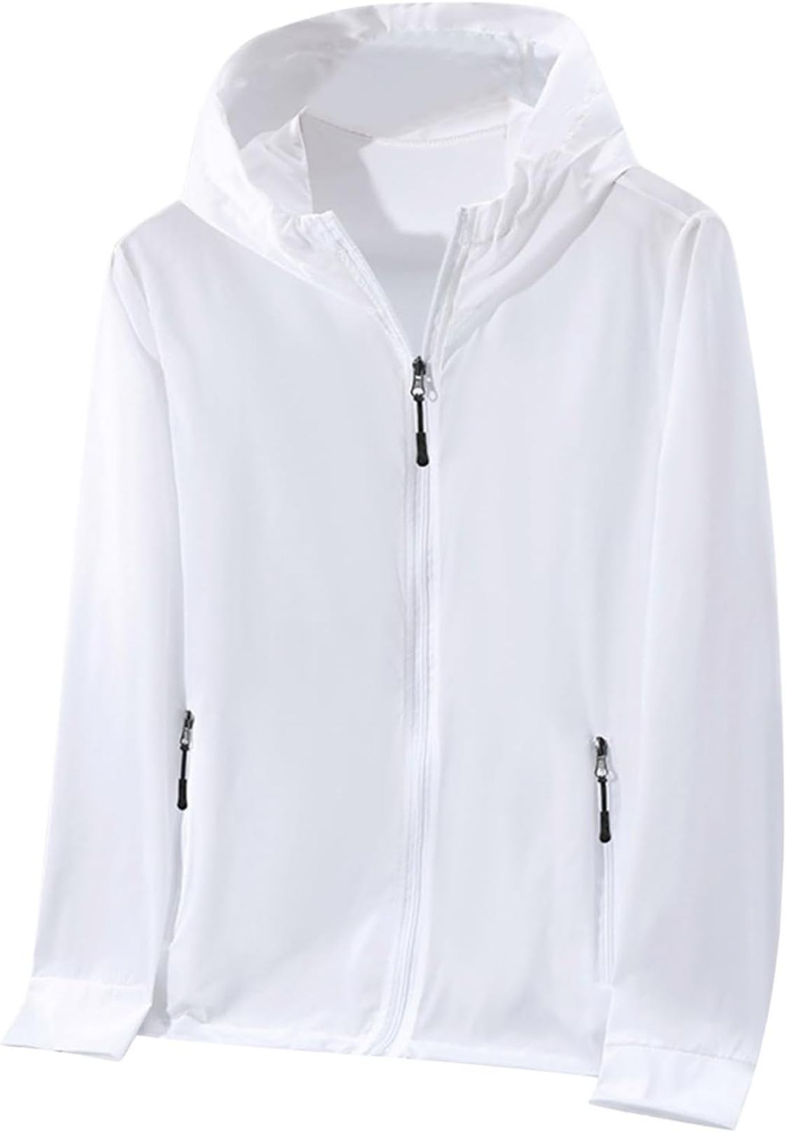 ホワイトラッシュガードレディース UVカットパーカー 冷感 長袖 水着 薄手通気性 フード付き紫外線対策 日焼け対策ウェア 女性適