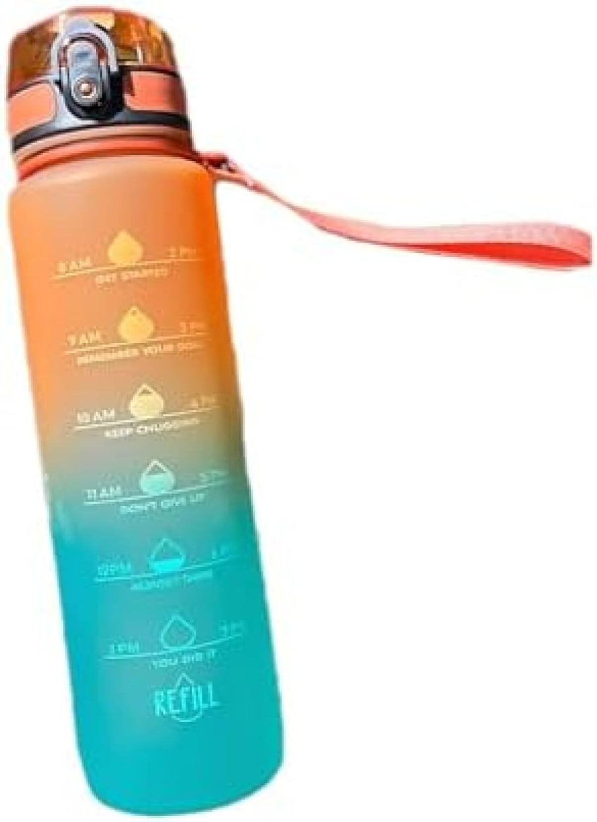水筒 ウォーターボトル 1000ml ボトル モチベーションボトル ワンタッチ プラスチック スポーツボトル ストロー付き 漏れ防止 水分補給 水筒スタンド 男女兼用 アウトドア スポーツ キャンプのサムネイル