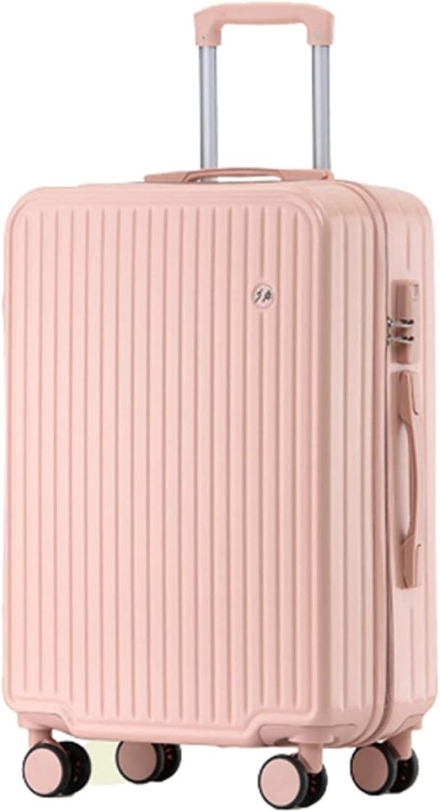 スーツケース キャリーケース 45L キャリーバッグ ファスナー式 超軽量 大型 耐衝撃 静音 ダブルキャスター 360度回転 旅行 ビジネス 出張 Mサイズ（3-5泊） ピンクのサムネイル