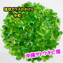 メール便（ネコポス）発送商品　緑色　中粒　100g　琉球ガラスのかけら　カレット