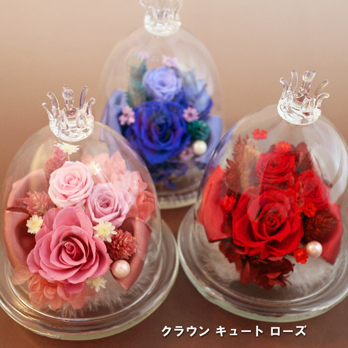 プリザーブドフラワー バレンタインデー プレゼント 母親 ギフト 花 ガラスドーム ギフト 送料無料 誕生日プレゼント 退職祝い 送別 ドーム プリザ 誕生日 開店祝い 快気祝 両親 花 結婚祝い ガラス ドーム クラウンキュートCPA格安通販　バレンタイン　人気　ランキング