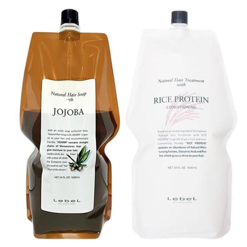 ナチュラルヘアソープ ウィズJO（ホホバ）1600ml レフィル＆ナチュラルヘアトリートメント ウィズRP（ライスプロテイン）1600ml レフィル(4.0)