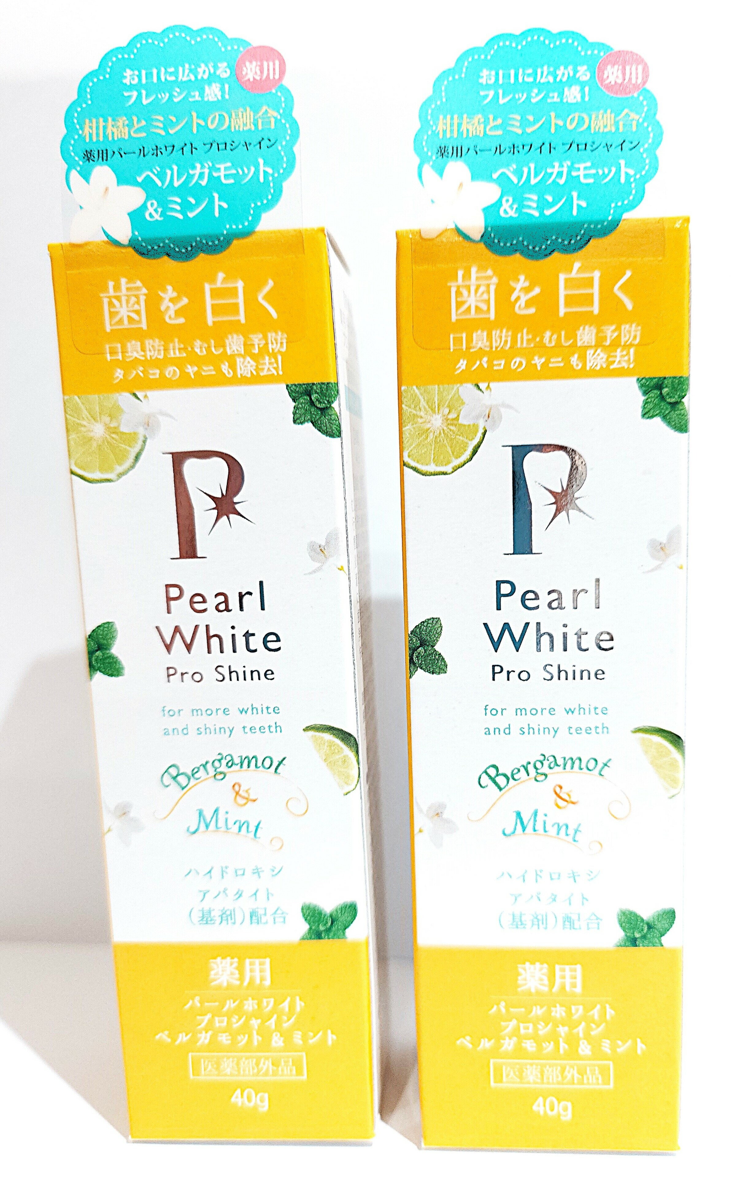 薬用パールホワイト プロシャイン（ベルガモット＆ミント）40g 2個セット