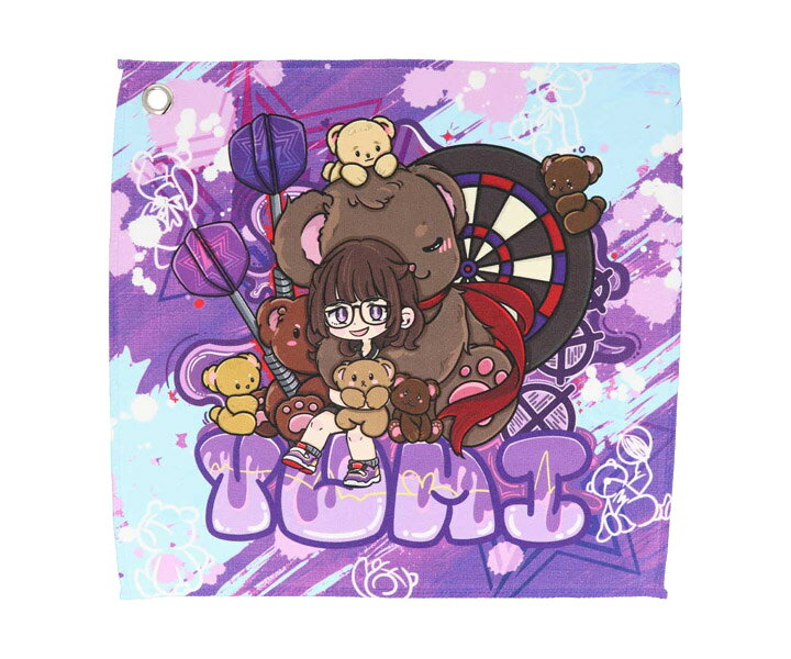 【メール便OK】ダーツ雑貨【ダーツスタジオマカオ】プレイヤーグッズ ハンドタオル 鈴木優美モデル