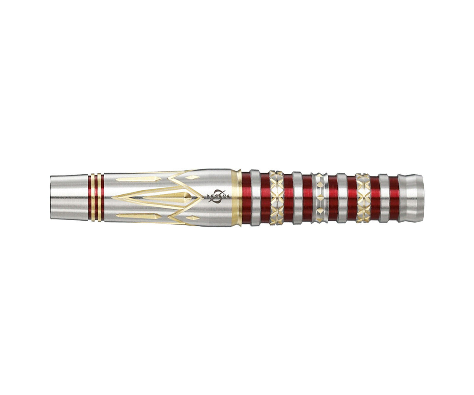 ■商品説明DYNASTY KATANA BYAKKO・ENISHI Limited Edition【100set限定】僅かな機会にだけ現れる、静かなる煌めきをその手に。金の輝きに紅を差す??瑞々しさと威厳を宿す、神気漂う色合い。伝統と革新が交差する、新たな“白虎”。2017年2月に登場し、多くの支持を集めた「KATANA 名刀 白虎」が、“縁（えにし）”の名を冠し、装いもスペックも一新して再臨。全長47.0mm×最大径7.4mmの安定感あるアウトラインに、現代的なスタイルと操作性を追求した新たなカットデザインを採用。グリップエリアには大胆かつ繊細なカットを刻み込み、確かな指掛かりと抜けの良さを両立。「縁」とは、繋がり、巡り合わせ、そして未来を導くもの。かつての「白虎」との縁を紡ぎ、新たな物語を刻む一振りが、ここに誕生。■スペック材質：タングステン90%全長：47.0mm最大径：7.4mmバレル重量：21.0g規格：2BA重心：センター■内容物バレル×3（1セット）フライト×3（1セット）シャフト×3（1セット）チップ×3（1セット）