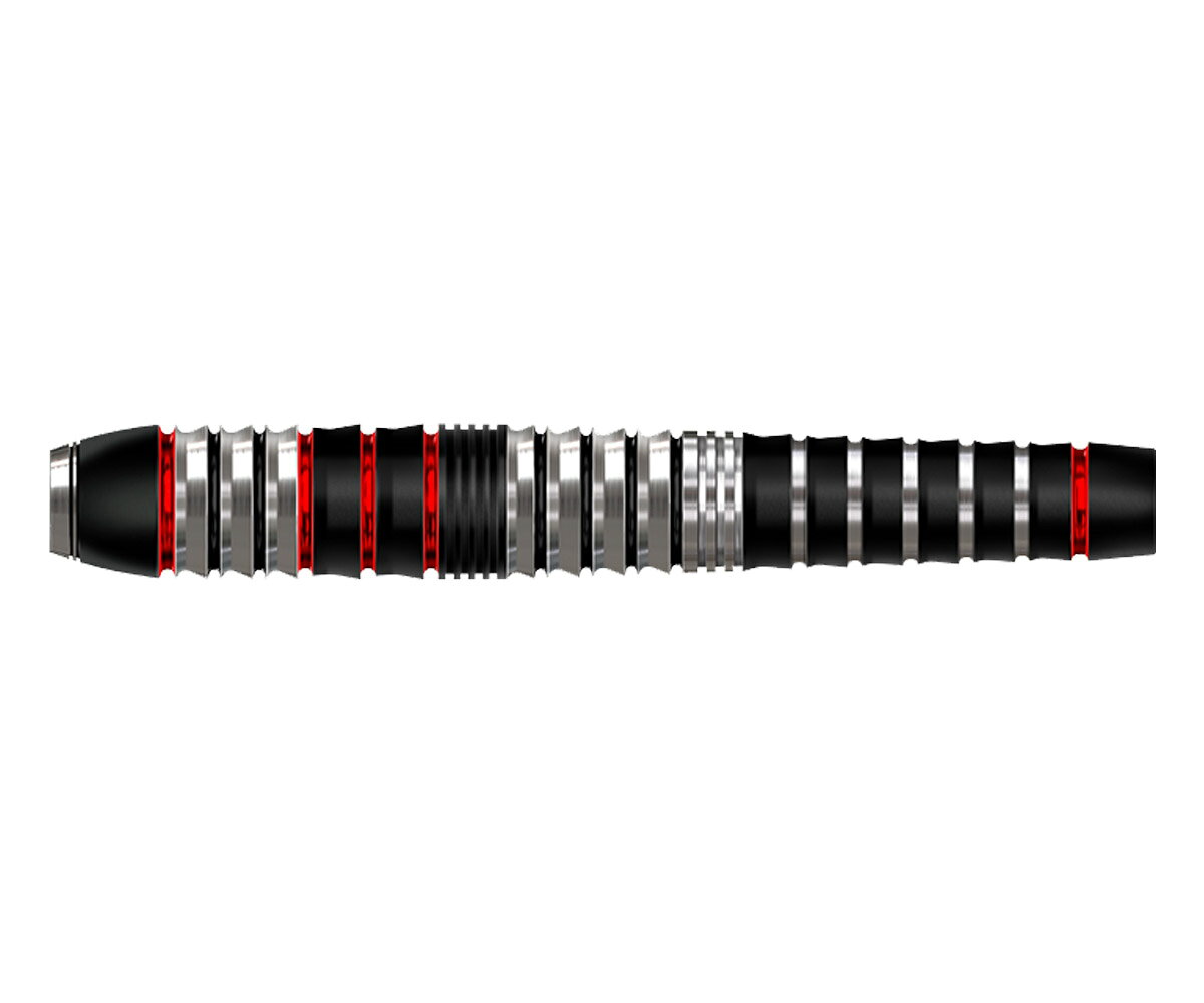 ■商品説明Harrows HEAVY METALPDCプレイヤー「Ryan Searle」のヘビーメタルシリーズに着想を得たモデル。テーパー形状とフルレングスグリップにより、卓越した感触、コントロール性、安定性を実現。ステンレス製で、「Ryan Searle」のシグネチャーカラーである黒と赤の配色に仕上げられ、タングステンの見た目と近い美観と優れた性能を発揮する印象的なデザインです。■スペック素材：ステンレス全長：55mm最大径：8.4mmバレル重量：16gバレルマッチウェイト±0.05規格：2BA重心：センター■内容物バレル×3（1セット）フライト×3（1セット）シャフト×3（1セット）チップ×6（2セット）