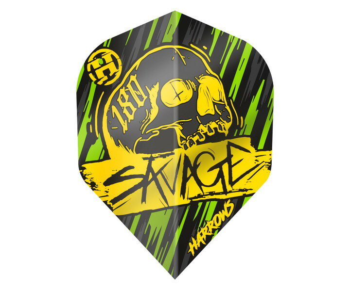 【メール便OK】ダーツ フライト【ハローズ】サベージ フライト シェイプ イエロー/グリーン 8502