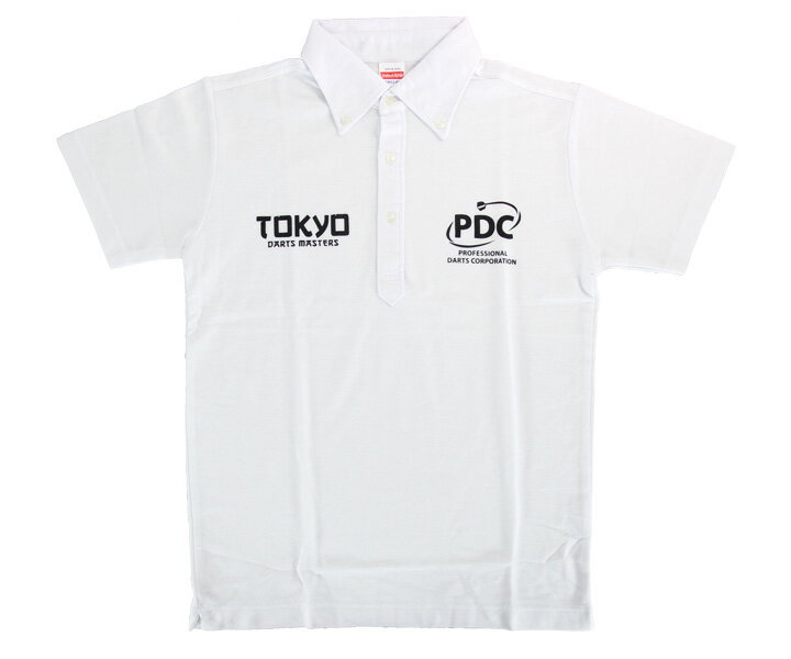 楽天エスダーツ 楽天市場店●アパレル【PDJ】PDC TOKYO DARTS MASTERS 2016限定 ポロシャツ ホワイト L【販売終了】*カゴ抜済*