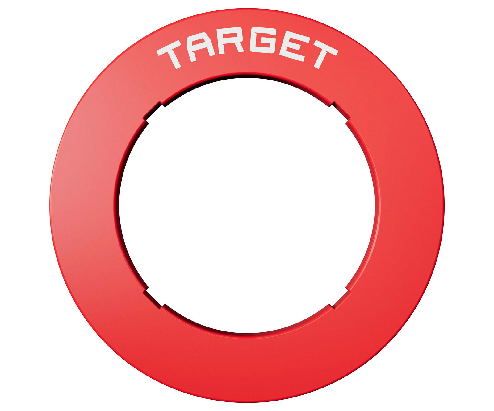 ■商品説明TARGET NOTCHED SURROUNDTarget ノッチド サラウンドCorona Vision 2 と OMNI の両システムに対応した Target ノッチド サラウンド。独自のノッチ（切り欠き）構造により、Corona Vision 2 または OMNI をサラウンド内にすっきりと収め、スタンダードサイズのダーツボードと一体感のあるプロフェッショナルなセットアップを実現。カラーはブラック、グレー、レッドの 3 色。それぞれに、シンプルな単色タイプと Target オリジナルパターンを施したデザインタイプを用意した全 6 種類をラインナップ。素材には、ダーツによる刺さり跡を軽減しながら壁面を保護するアクティブ・リフレックス・ポリマーを採用。軽量なリブ構造で、壁への固定を必要とせず、各種スタンダードサイズのダーツボードに簡単に設置可能。