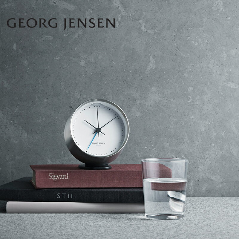 【送料無料】アラームクロック ジョージ ジェンセン GEORG JENSEN HK コッペル アラームクロック 3587585 ホワイトダイヤル 10cm HENNING KOPPEL 置時計 置き時計 めざまし時計 目覚まし時計