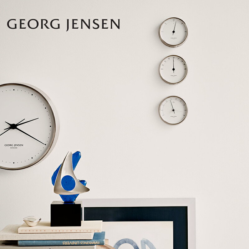 【送料無料】温度計 湿度計 気圧計 壁掛け ジョージ ジェンセン GEORG JENSEN HK KOPPEL コッペル ホワイトダイヤル 10cm HENNING KOPPEL 温度計 湿度計 気圧計 室温計 赤ちゃん ベビー 小型 …