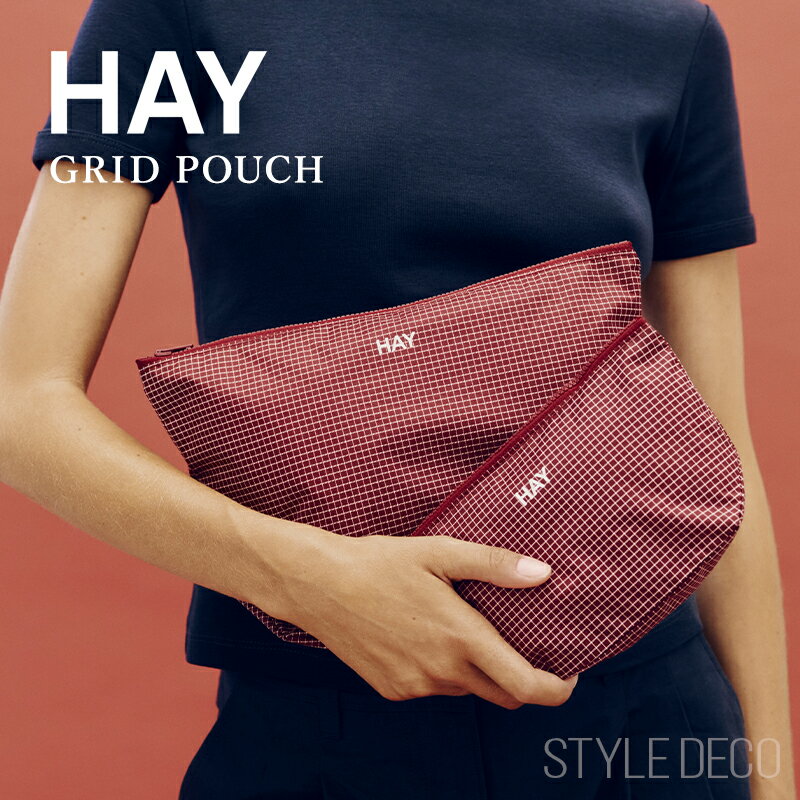 Rakuten - HAY GRID POUCH 撥水加工 リサイクルナイロン リサイクルポリエステル 防水 化粧ポーチ 3色展開 / Burgundy / Dark Blue / Dark Green ユニセックス 小物入れ 収納ポーチ ミニポーチ シンプル ポーチ メイクポーチ トラベルポーチ
