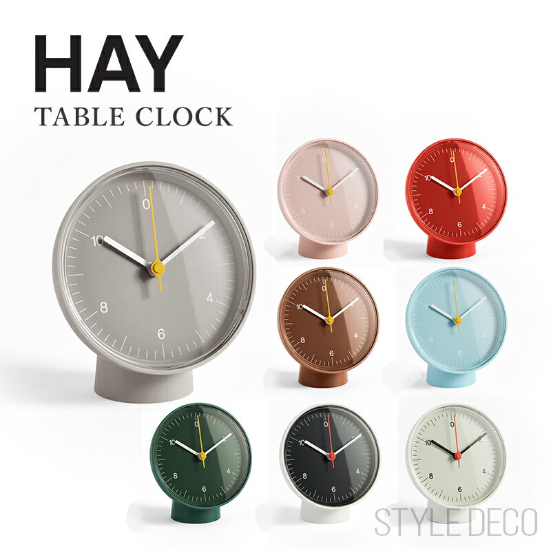 《お買い物マラソン5/9～》＼新色登場／ヘイ HAY テーブルクロック Table Clock 直径 Φ13cm 置き時計 スイープムーブメント アクリル カラー：8色 デザイン：Jasper Morrison ジャスパー・モリソン リビング ダイニング オフィス インダストリアル シンプル カフェ