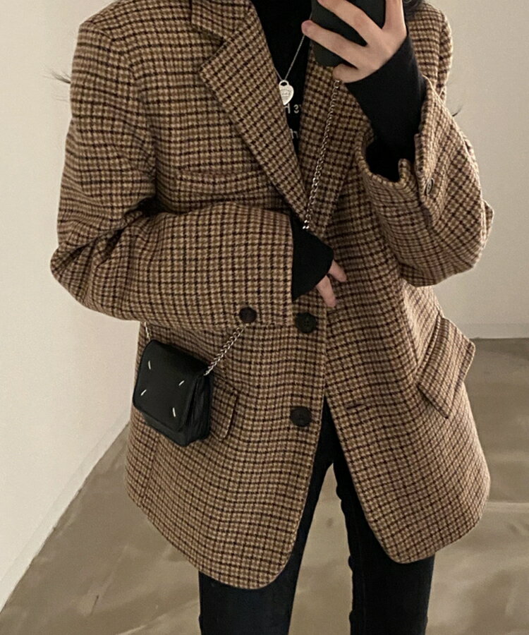 楽天市場】チェック柄 オーバージャケットの通販