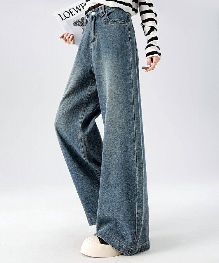 24h限定【全品30%OFFクーポン】 ヴィンテージウォッシュワイドデニムパンツ hd51n008b