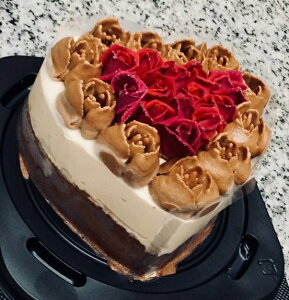 アイスケーキ『ショコラローズ』エディブルフラワー（食用花）【バラ】で豪華なアイスケーキ作りました(*≧∇)ノ~~~