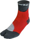 【26日2時までポイントアップ】 アクティバイタル 超立体フットサポーター レッド×グレー S-Mサイズ 22.5-25.5cm 足首 足袋型 靴下 ソックス 強力グリップ 衝撃吸収 テーピング機能 足裏アーチ 4419