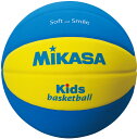 【15日はポイント10倍】 ミカサ MIKASA バレーボール スマイルバスケット 5号球 イエロー×ブルー ジュニア キッズ 学校体育用品 屋内競技 体育館 授業 学校 軽量 クラブ 練習 試合 レクリエーション SB5YBL