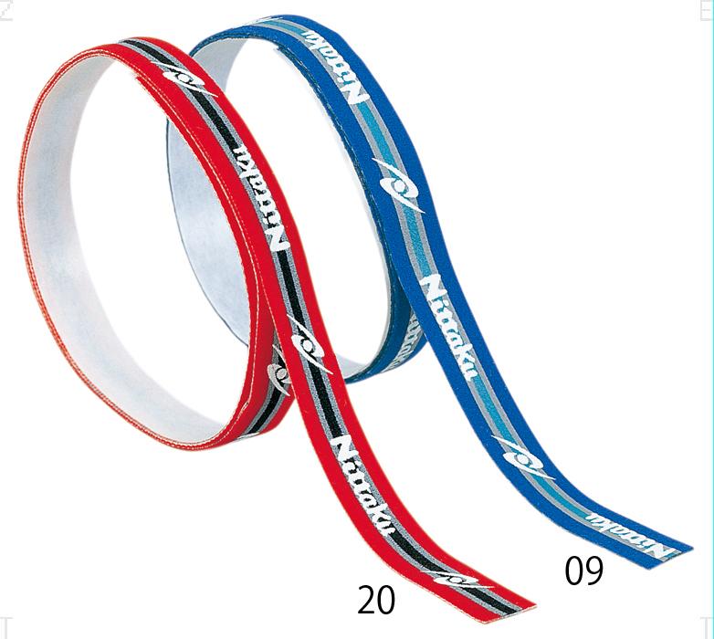 サイズ：テープ幅8mm、長さ50cm原産国：中国6本での販売になりますカラー：ブルー（09）、レッド（20）ショック吸収力に優れた植毛テープでラケットの耐久力アップ。ラバーの剥がれ防止。適度な接着力なので、簡単に貼れて、簡単に剥がせる。幅広...