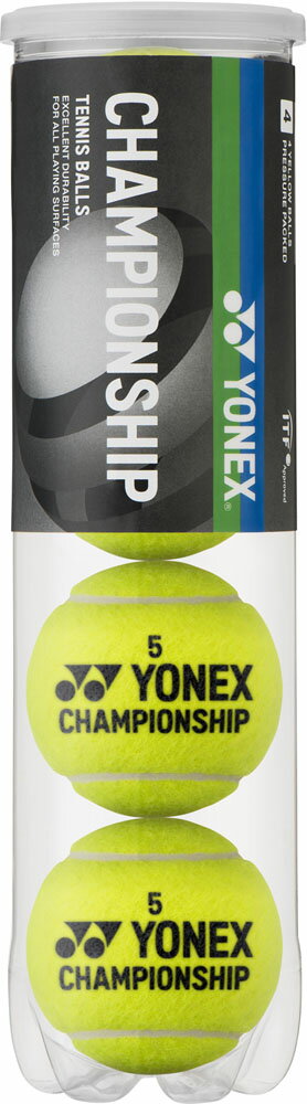 ボール 【4日20時から全品3%OFFクーポン&ポイントアップ】 Yonex ヨネックス テニス チャンピオンシップ 4球PET缶 ボール 球 大会球 練習球 耐久性 TBCHS4P 004