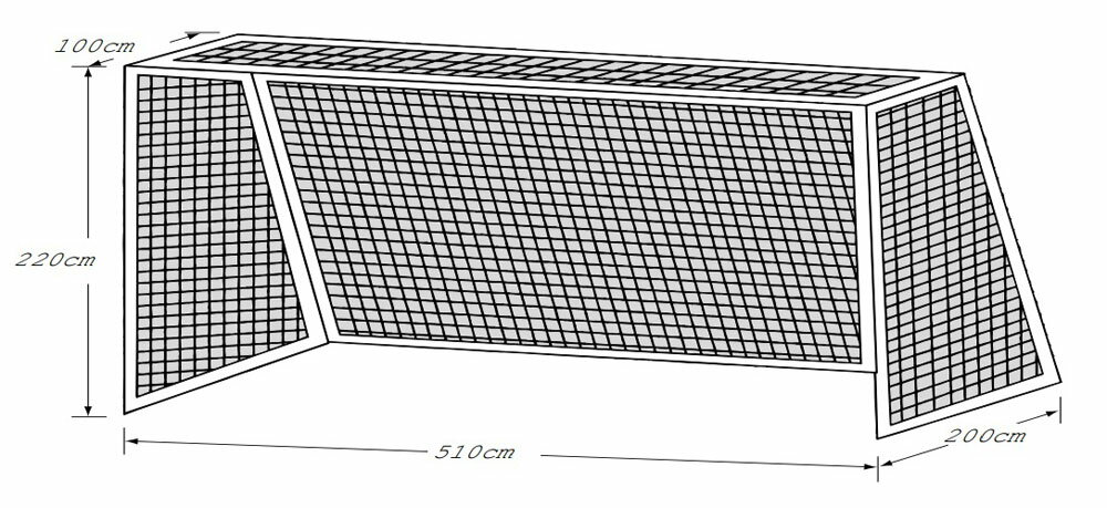 級別：ジュニア用糸太さ・素材・結節：440T／45本、ポリエチレン、有結節カラー：ホワイトサイズ：幅5．10×高さ2．2×上奥行1．00×下奥行2．00m（2張1対）・網目12cm目原産国：台湾ジュニア用ネットのみで、ゴールは含まれておりません。