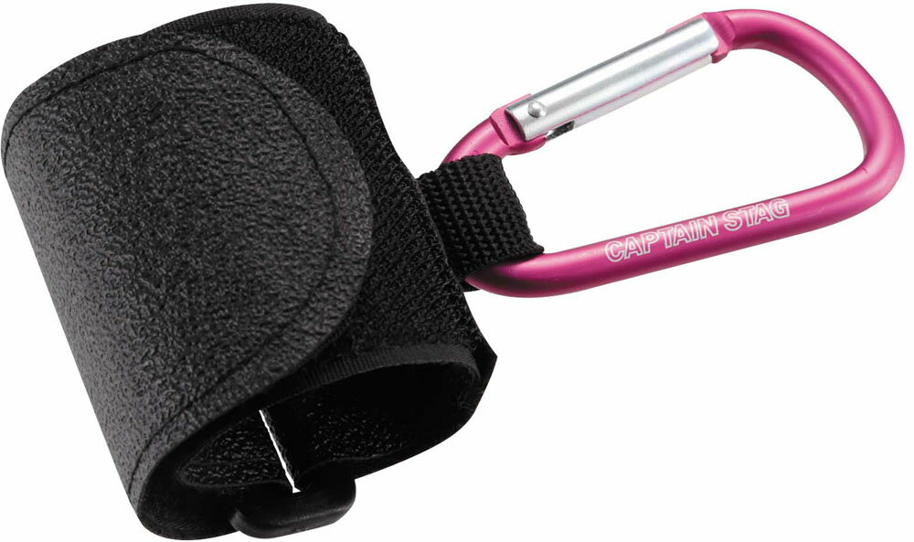 【15日はポイント10倍】 CAPTAIN　STAG キャプテンスタッグ アウトドア アルミアクセサリー バンドクリップカラビナ ピンク UM－1897 UM1897