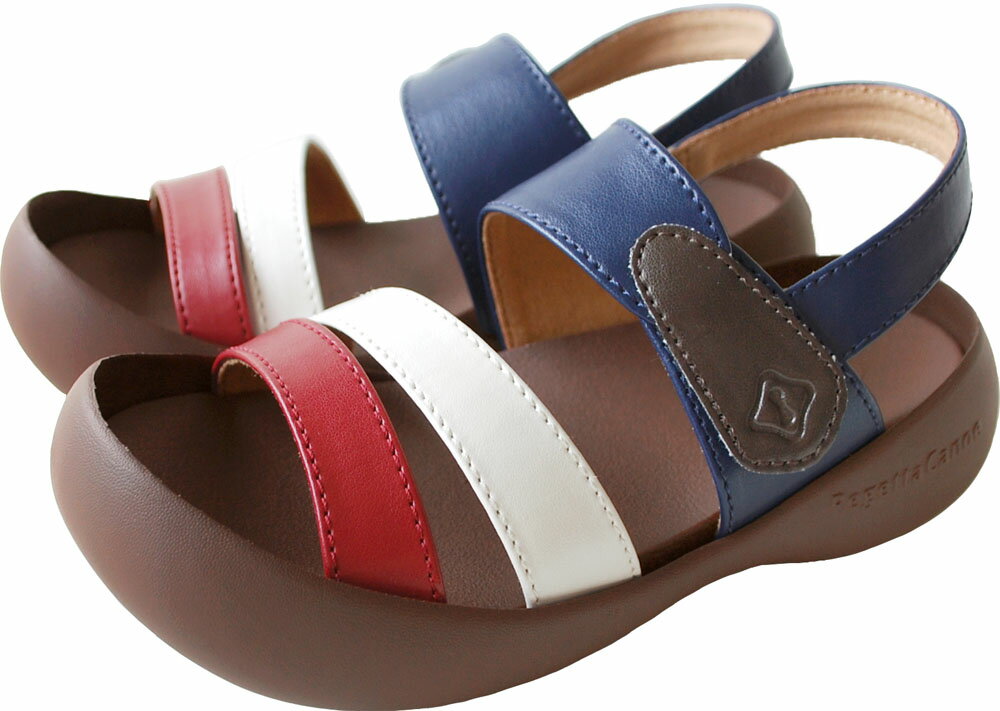 ◆OPEN記念3月28日1:59まで限定 P最大35倍&クーポン配布中◆RegettaCanoe リゲッタカヌーキッズ バックベルト付き スリーストラップ トリコロール サンダル KC−102KC102FRA