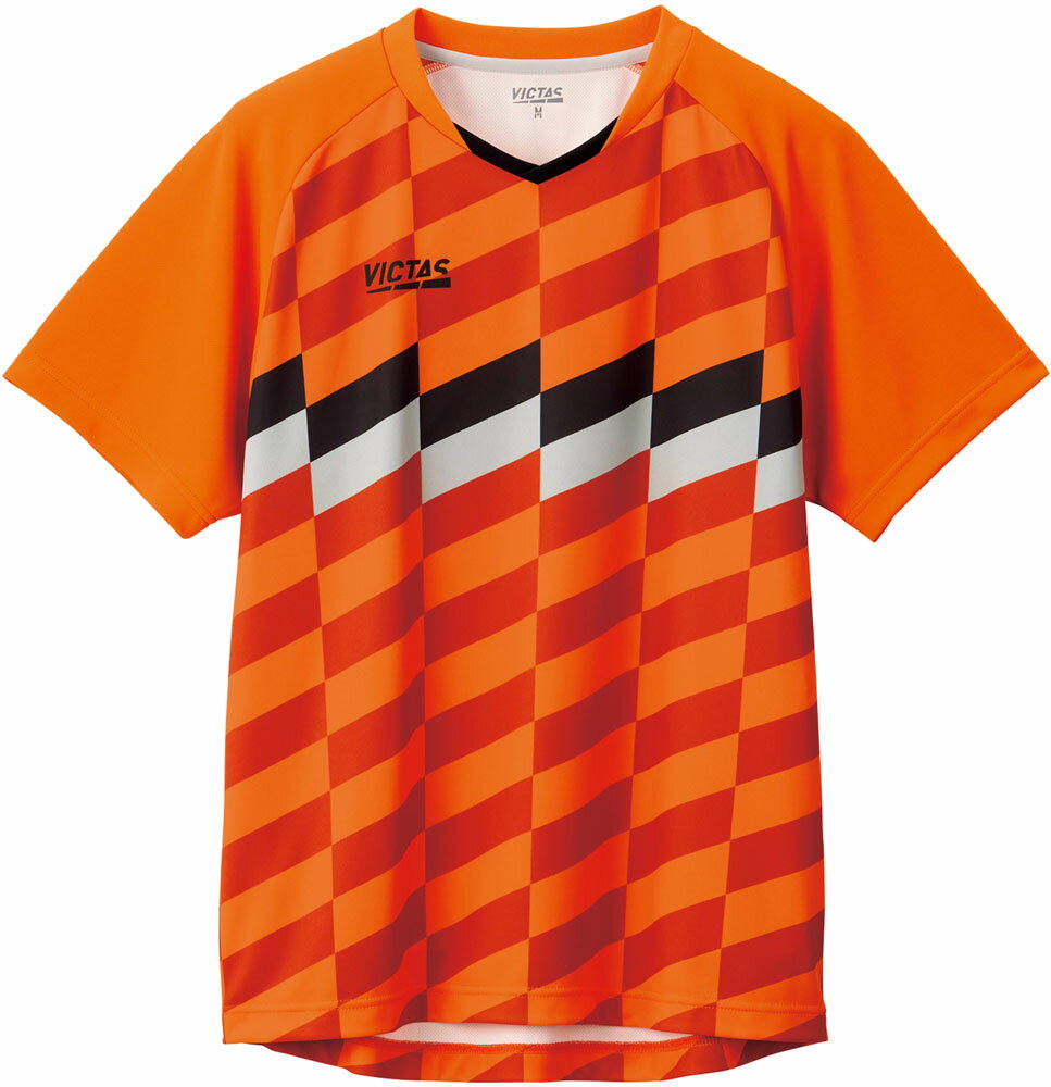 【23日2時まで1万円以上で5%OFFクーポン&Pアップ】 VICTAS ヴィクタス 卓球 チェッカーラインゲームシャツ CHECKER LINE GS ユニフォーム ゲームシャツ 吸汗速乾 抗菌 防臭 UVカット 612111 2000