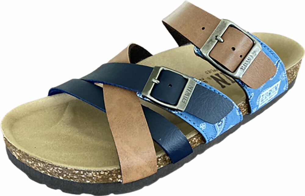 【3日20時からMAX3,000円OFFクーポン&P15倍】 エドウィン EDWIN メンズフットベッド EW9166 サンダル 靴 シューズ クロスストラップ アーチサポート コンフォートサンダル 通勤 通学 キャンプ レジャー フットウェア EW9166 506