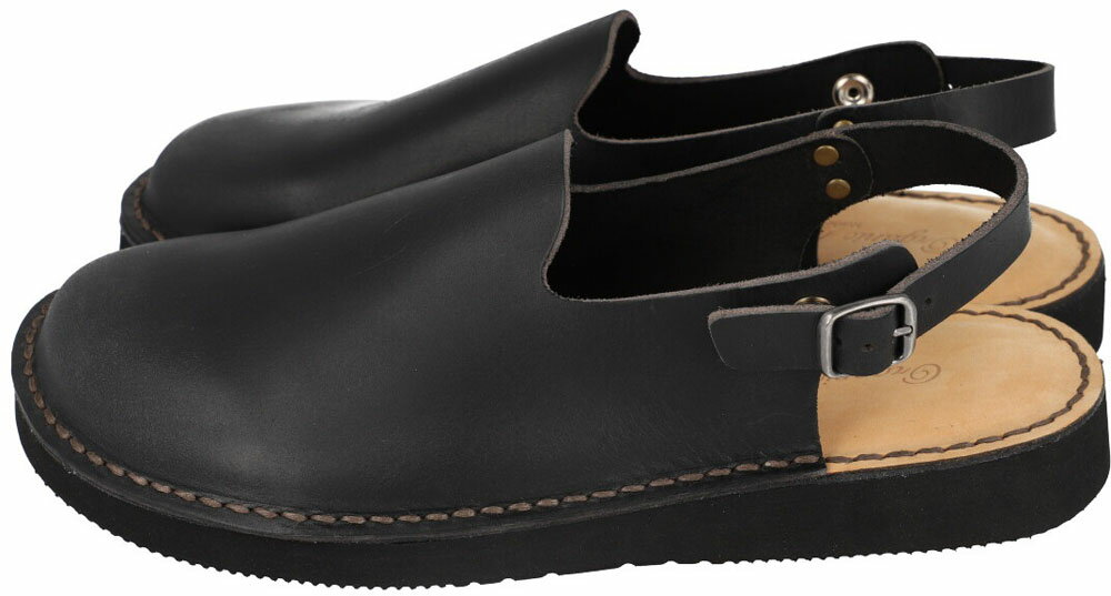 【20日はポイント15倍】 オーガニックハンドルーム Organic Handloom サンダル MEISSEN ブラック 発砲ラバーソール 低反発インソール レザー 靴 オールシーズン OH007009 9