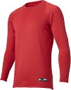 【27日10時までポイントアップ】 デサント DESCENTE 野球 リラックスフィットシャツヒート メンズ アンダーシャツ インナー 長袖 丸首 保温 防寒 起毛素材 ベースボール 部活 練習 トレーニング 試合 男子 STD657B RED