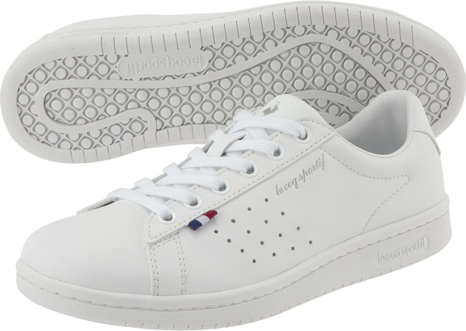 【25日はポイント15倍】 ルコックスポルティフ le coq sportif ラ ローラン SL 合成皮革 LA ROLAND ホワイト/シルバー スニーカー 靴 シューズ ローカット 消臭 軽量 コート ウォーキング メンズ レディース QL1VJC02WSのサムネイル