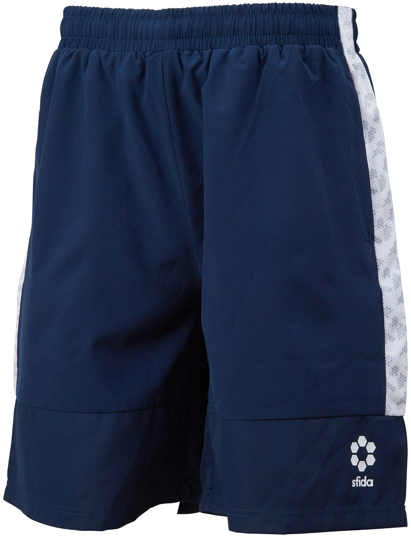 【27日2時までポイントアップ】 スフィーダ sfida フットサル BP ウーブンプラクティスショーツ JR ジュニア キッズ 子供 軽量 ストレッチ ポケット 耐久性 スピンドル ハーパン ハーフパンツ 裾切替 ボトムス SA22818JR NAVY