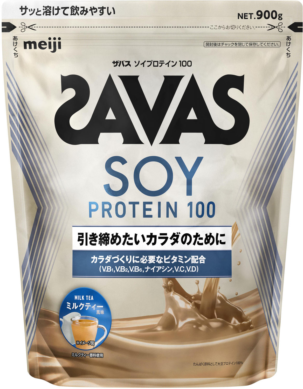 【24日2時までポイント10倍】 ザバス SAVAS ザバス ソイプロテイン100 ミルクティー風味 900g トレーニング ジム ぷろていん 大豆 ビタミン ミネラル 2632089