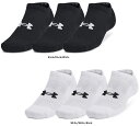 【11日2時までポイント15倍】 アンダーアーマー UNDER ARMOUR UA トレーニング コットン ノーショー ソックス 3足セット メンズ レディース...