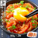 【P+2倍 09日20:00-16日9:59迄】 サーモン 珍味 北海道 ユッケ ラー油入 240g (80g×3) 紅鮭 鮭ルイベ漬 塩辛 石狩漬 パック 小...