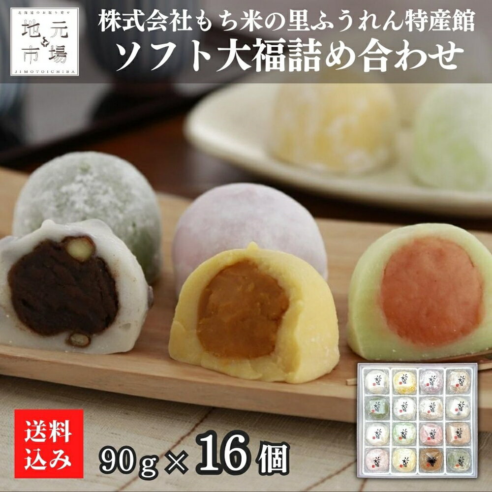 大福 あんこ 14種 16個×約90g (赤 白 ごま 苺 