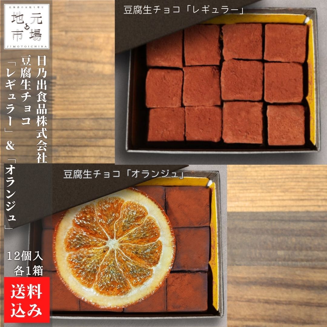 豆腐生チョコ（レギュラー）×1・豆腐生チョコ「オランジュ」×1 七飯町 豆腐大豆 日乃出食品株式会社 産地直送 送料無料