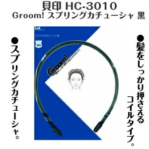 貝印『Groom！スプリングカチューシャ黒（HC3010）』