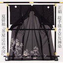 正絹≪五泉駒絽生地 総手描き京友禅染 夏 留袖「茶屋辻山水図」≫